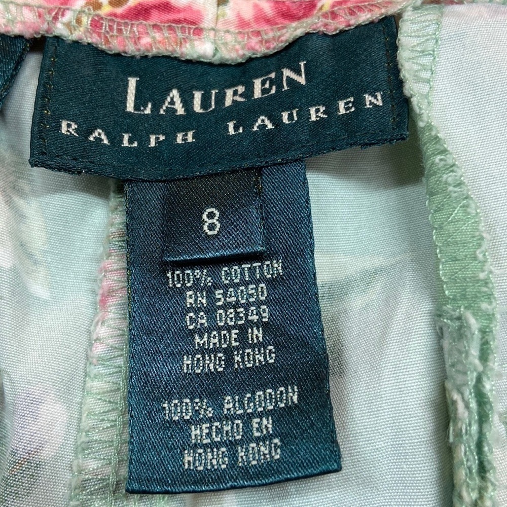 Lauren Ralph Lauren Mint Green Floral Cropped Pants - Picture 8 of 13